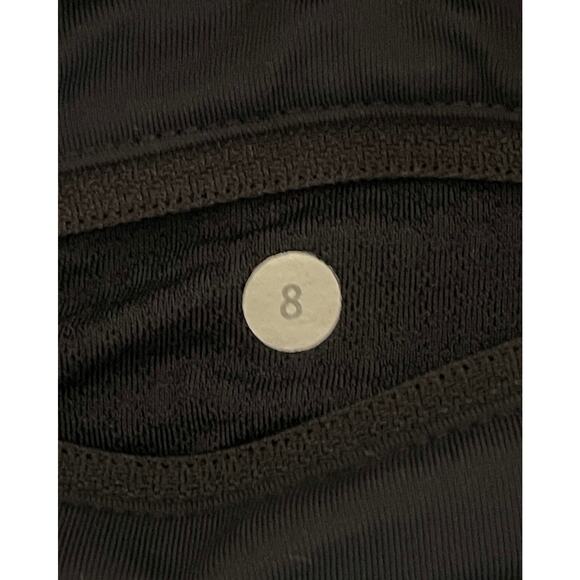 Lululemon Run Fast Free Crop Black Legging Ruffle Reflective Power Luxtreme Sz 8 - Picture 12 of 12
